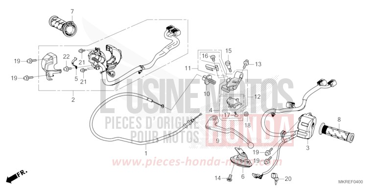 HEBELGRIFF/SCHALTER/KABEL von CBR1000RR SP SP1 SP2 MAT PEARL MORION BLACK (NHC33) von 2024